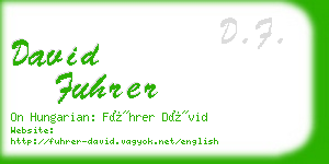 david fuhrer business card